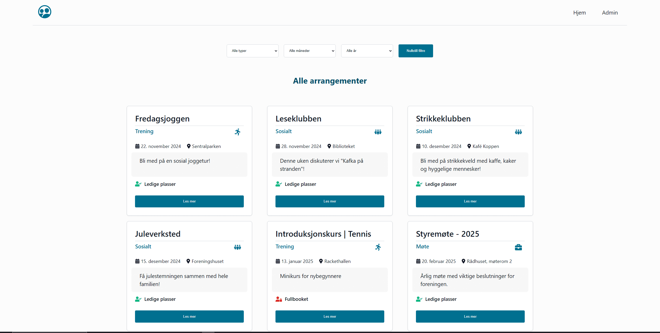 Screenshot 1 of Arrangementsportal